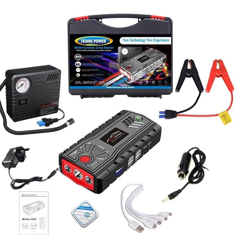 99800mAh High Powerbank Jumper Starter Jump Start Car Power Bank With Tire Pump_autovado.com