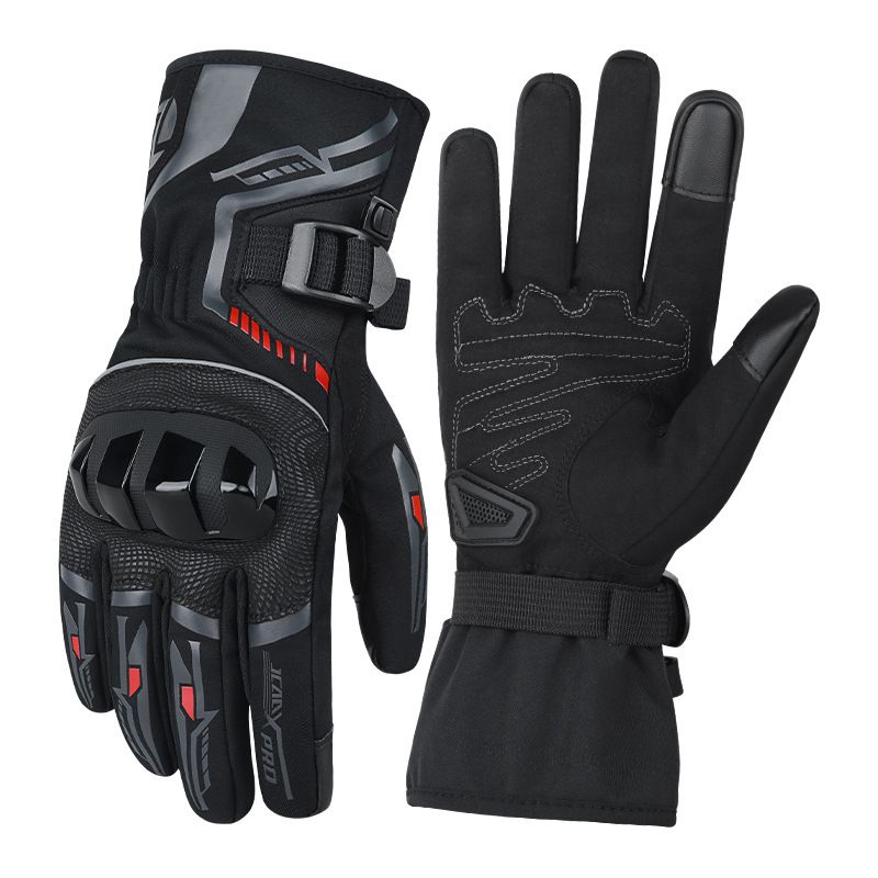 JCCA Winter Riding Anti-Fall Gloves For Men And Women Waterproof Windproof Fleece-Lined Cold-Proof Motorcycle Protective_autovado.com