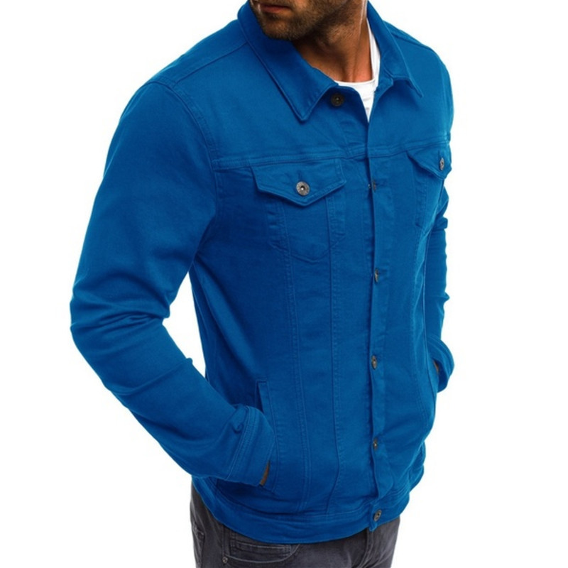 Men's Casual Solid Color Jacket Cardigan Button Cargo Jacket_autovado.com