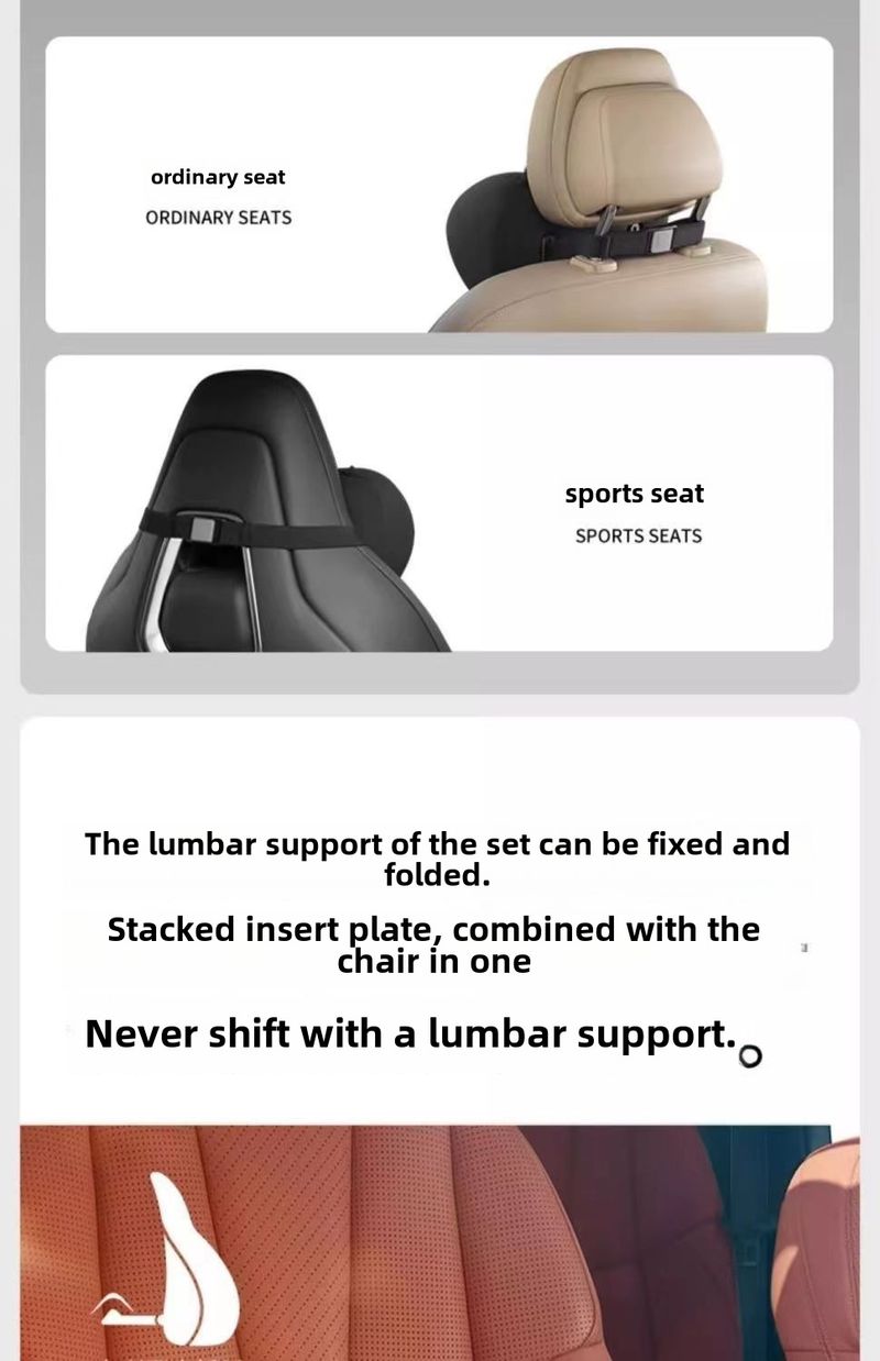 Logo Customized High-end Car Small Headrest Lumbar Support Memory Foam Cushion Lumbar Cushion Backrest Lumbar Pillow Car Neck Support_autovado.com