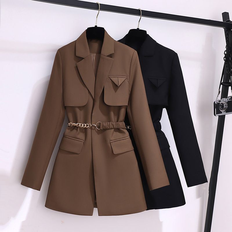 Spring And Autumn Windbreaker Women's New Top Korean Style Chic Coffee Colored Small Suit Jacket For Women Spring And Autumn High-end Suit For Women_autovado.com