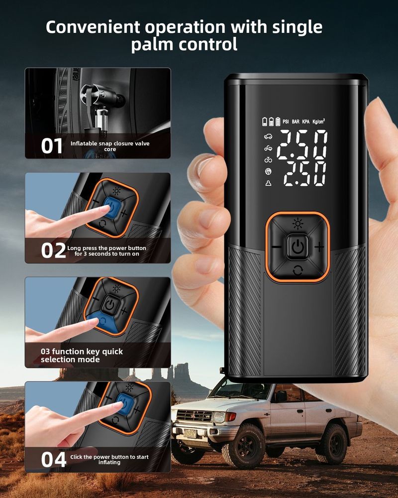 Wireless Portable Pump Electric Tire Car High Pressure Air Treasure_autovado.com