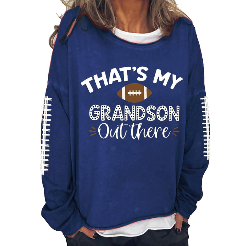 Women's Clothing Autumn and Winter Women's Clothing Digital Football Print Round Neck Long Sleeve Casual Sweater_autovado.com