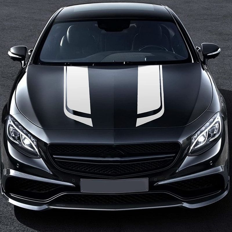 Car Machine Cover Decorative Striped Stickers, Suitable For All Cars, SUVs, Off-road Vehicles, Universal Stickers_autovado.com