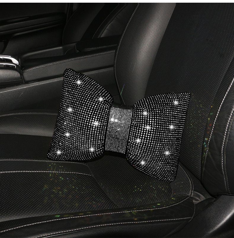 Automotive Supplies: Bow Tie, Neck Protection Pillow, Cushion, Women's Multi-color Full Diamond Car Headrest, Lumbar_autovado.com
