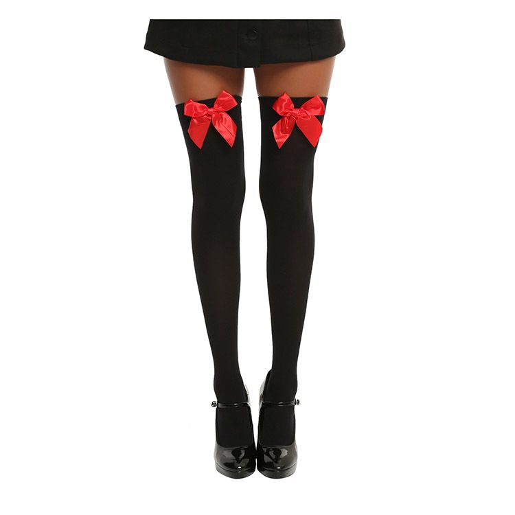 Unisex Halloween stockings Christmas stockings bow stockings Halloween party high socks nurse socks_autovado.com