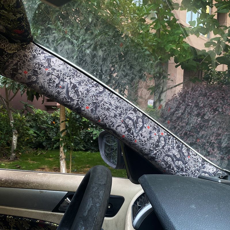 AB Pillar Self-adhesive Back Adhesive Tattoo Flower Arm Personalized Hand-painted Beauty Color Change And Interior_autovado.com