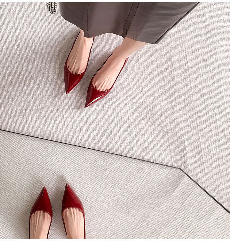 Women's shinguchi party commuter big size premium red bottom nude pointed flats_autovado.com