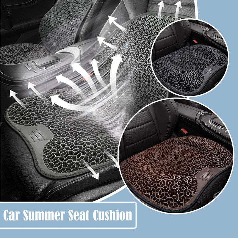 Summer Lumbar Support Honeycomb Gel Ice Thread Seat Backrest Ventilation Breathable Car Cushion Accessories_autovado.com