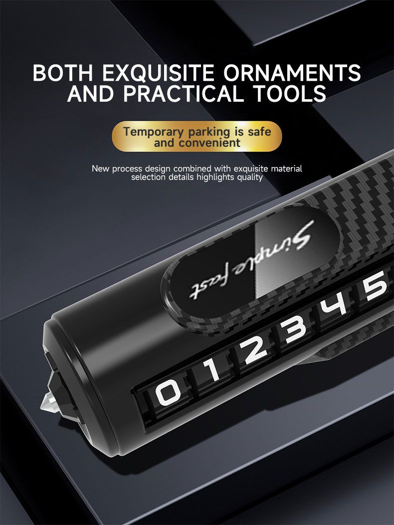 Phone Number Metal Hammer Car Multi-Function Safety Window Breaker Temporary License Plate Remover_autovado.com