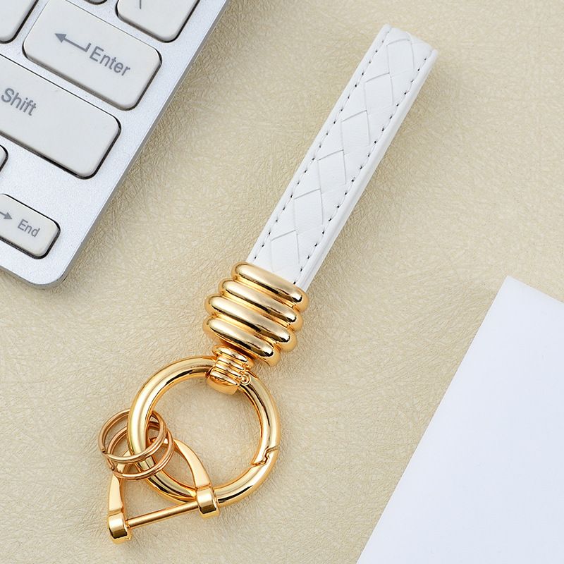 Exquisite Diamond Leather Car Key Ring Creative Couple Key Ring_autovado.com