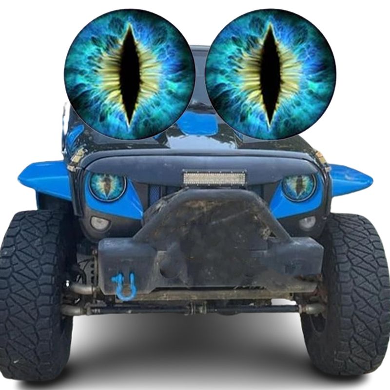 popular Beast Eyes Headlight Decals Pair off road vehicle light stickers_autovado.com