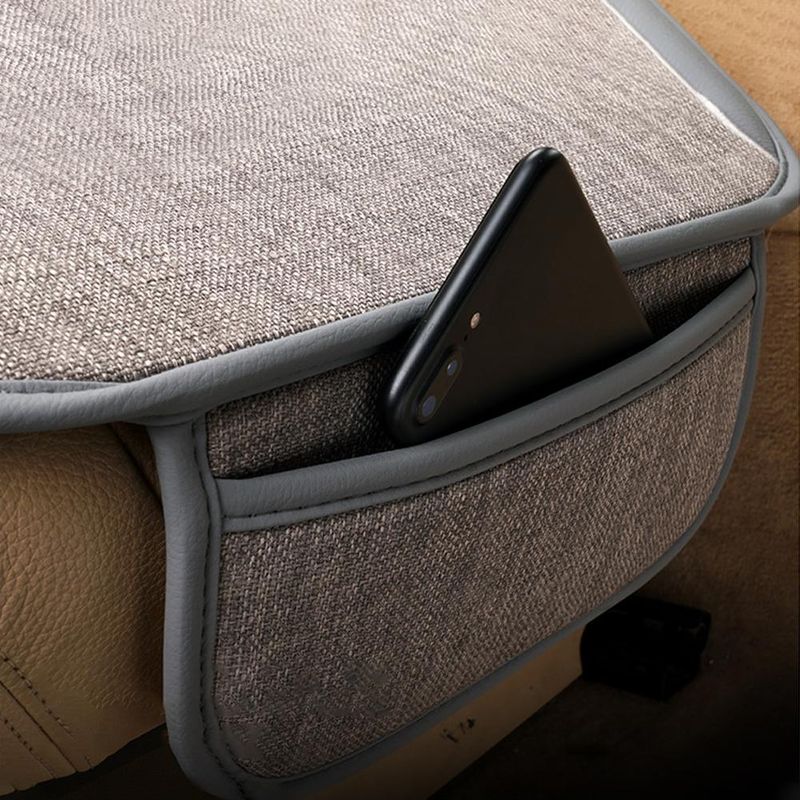 Flax Cover Cool Breathable Fabric Car Front Cushion/Rear Seat Cushion Four Seasons Universal_autovado.com