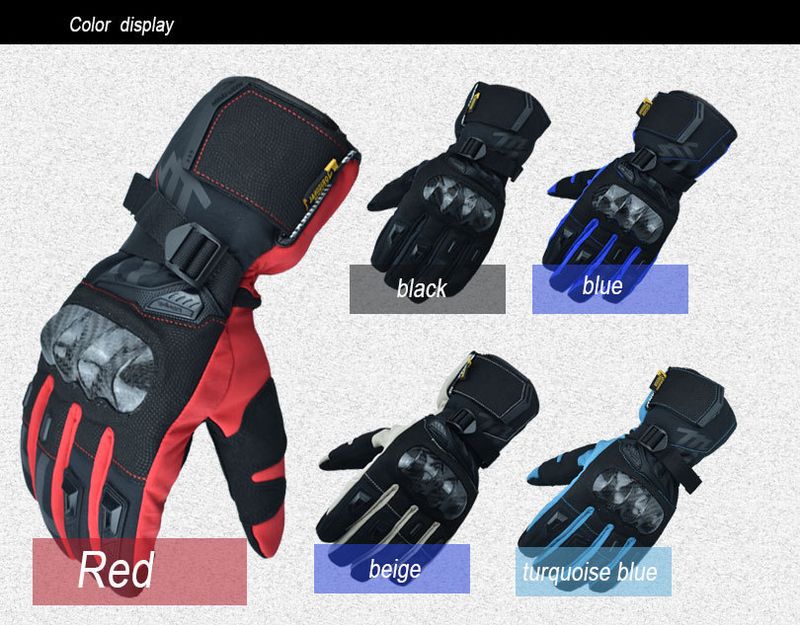 MADBIKE Winter Motorcycle Touchscreen Waterproof Drop-proof Warm Riding Off-road Thickened Long Carbon Fiber Gloves_autovado.com