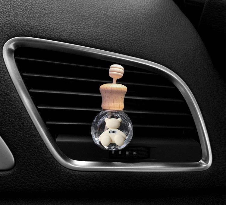 Cartoon milk tea car perfume bottle empty bottle Internet celebrity car air outlet aromatherapy clip ins decoration decoration supplies_autovado.com