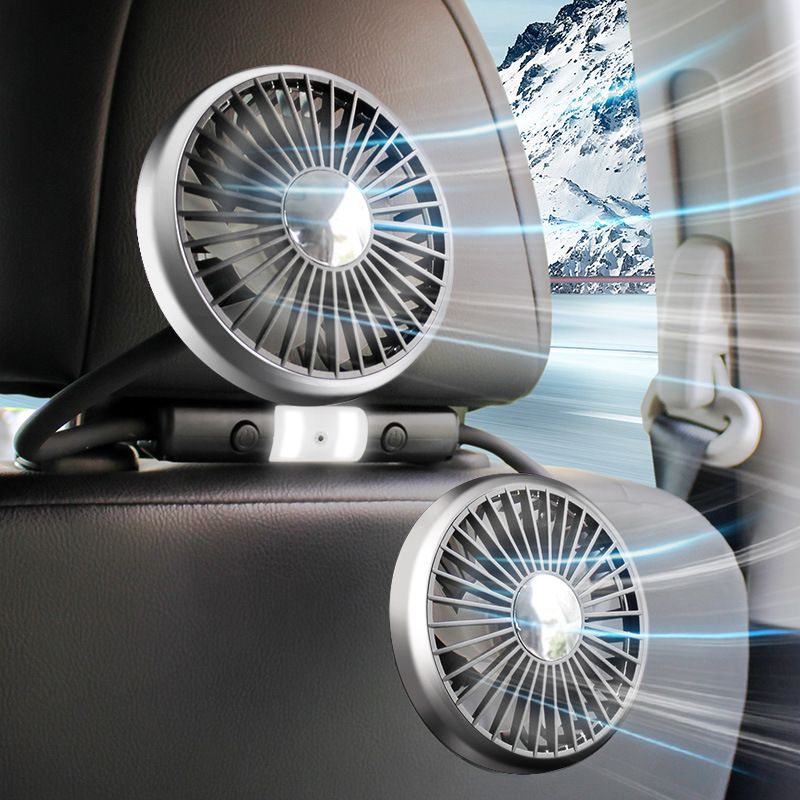 Flash F310 Dual-Head Lighted Hose Seat Fan Creative Practical Multi-Angle Car Interior Use_autovado.com