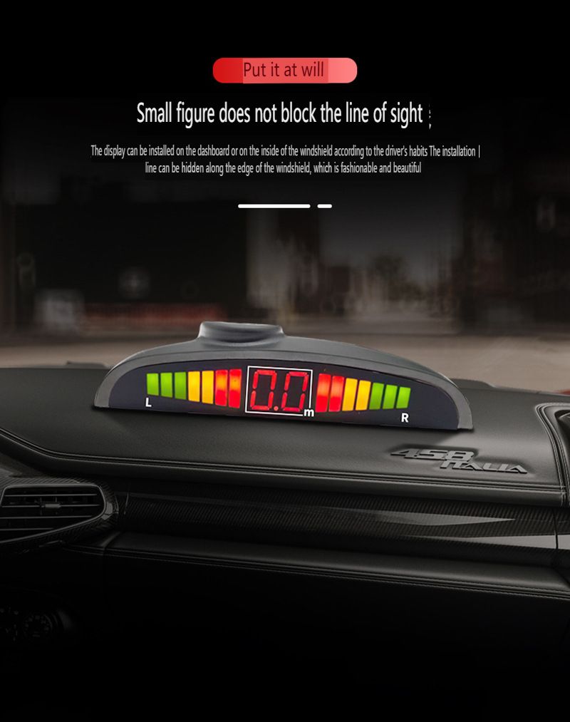 4-Sensor LED Crescent Parking Radar System With Digital Voice Alerts - Universal Rear Bumper Parking Assistant For Cars/SUV_autovado.com