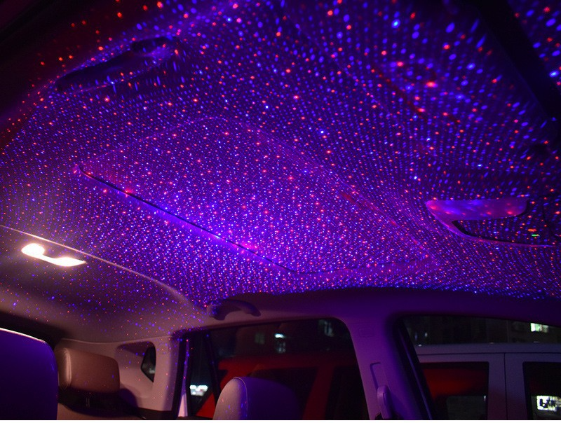Dual color starry sky USB ambient interior projection light, car roof full of stars, laser rhythm light_autovado.com