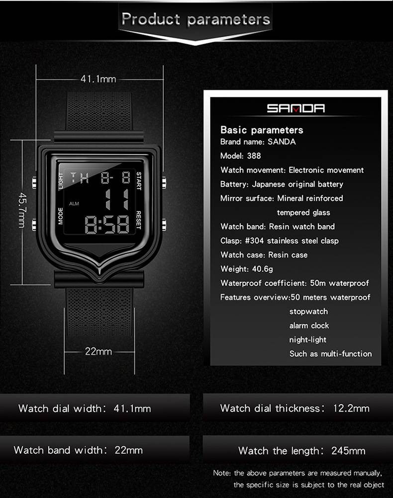 Sports Electronic Watch Luminous Waterproof Running Men's Watch Men's Fashion Watch_autovado.com