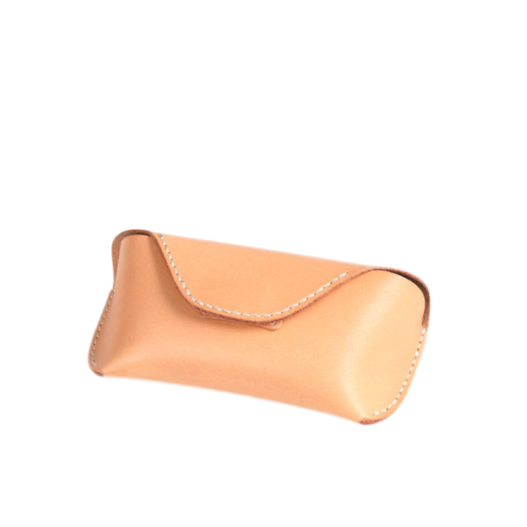 Unisex Leather glasses case cowhide sunglasses case high-grade vintage handmade glasses bag_autovado.com