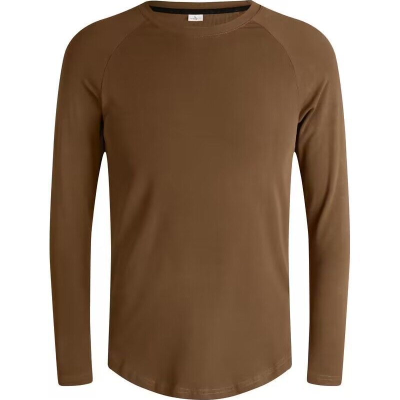 Men's Clothing Long-Sleeved Sports T-Shirt Cotton Training Suit Casual Thin Top Running Fitness Bottom_autovado.com