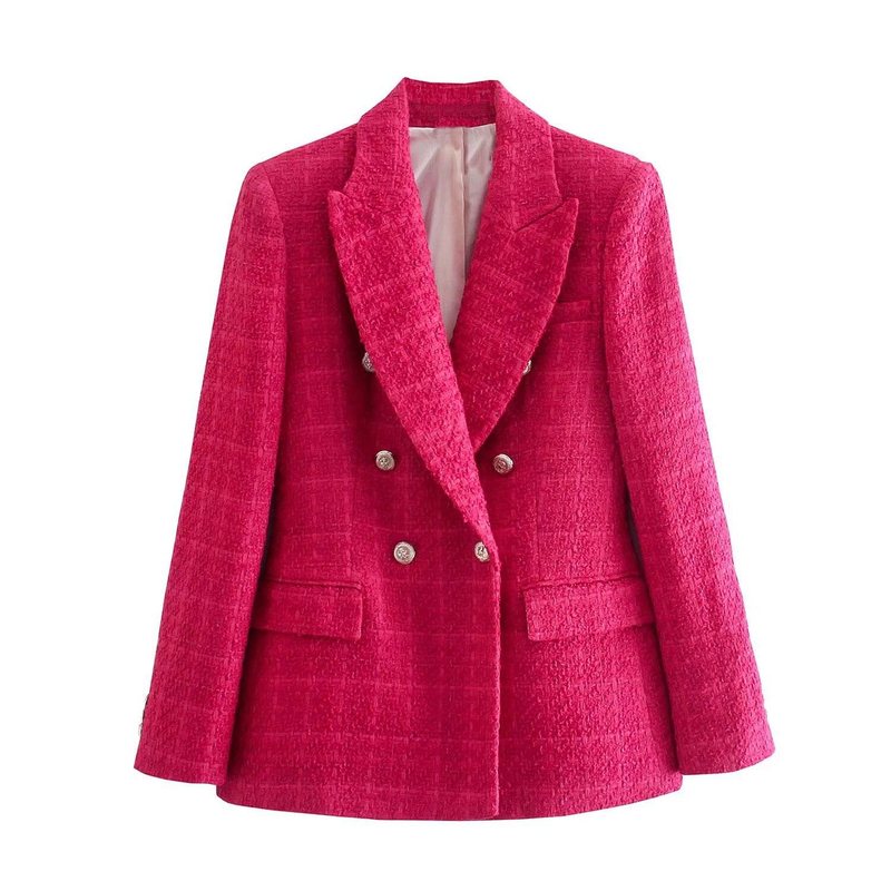 Women's textured casual fashion loose suit jacket_autovado.com