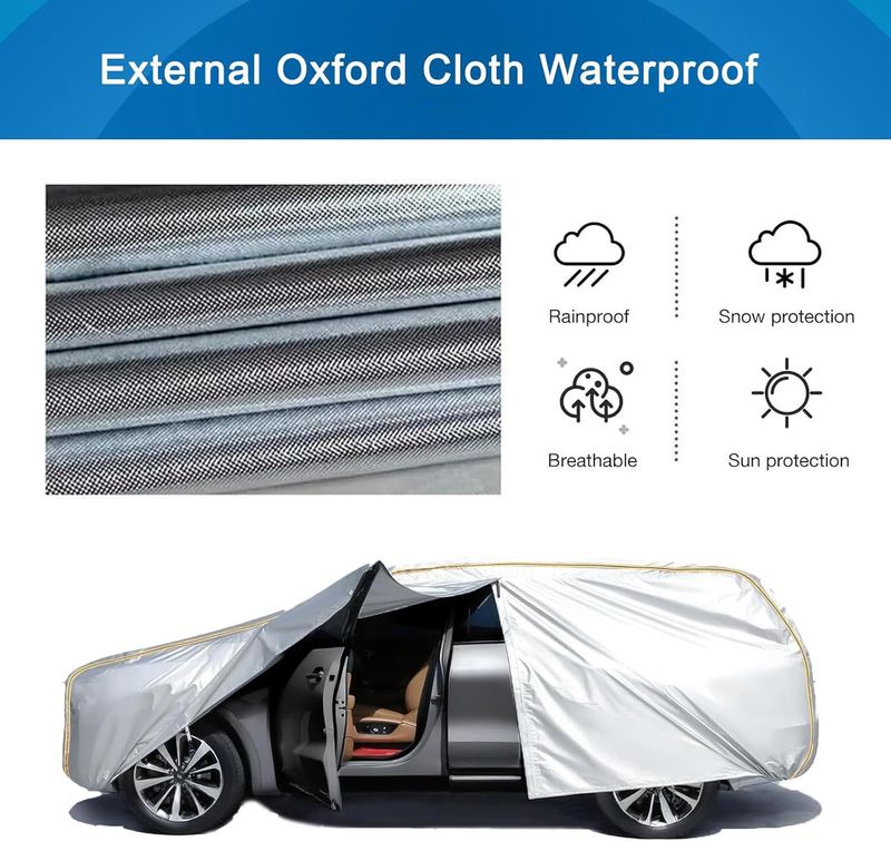 Cover Thickened Rainproof Sunproof Anti-Aging Car Clothing Four Seasons Snowproof Peva Black Silver Hot Selling Sedan_autovado.com