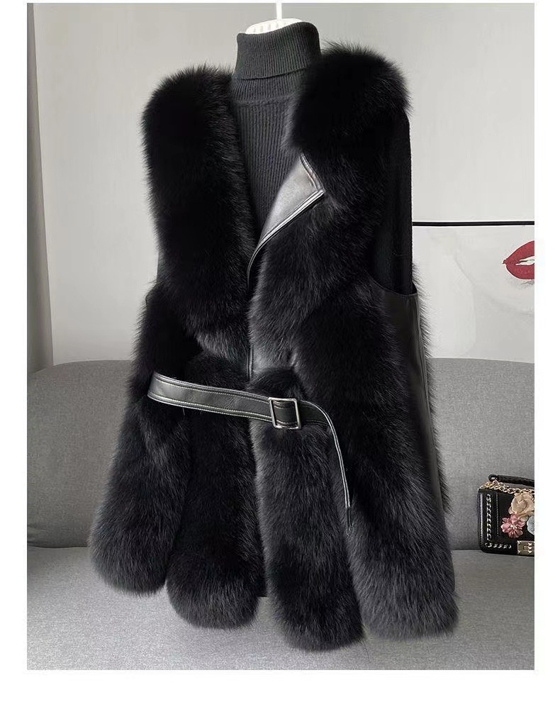 Women's imitation fox fur vest fashion coat_autovado.com
