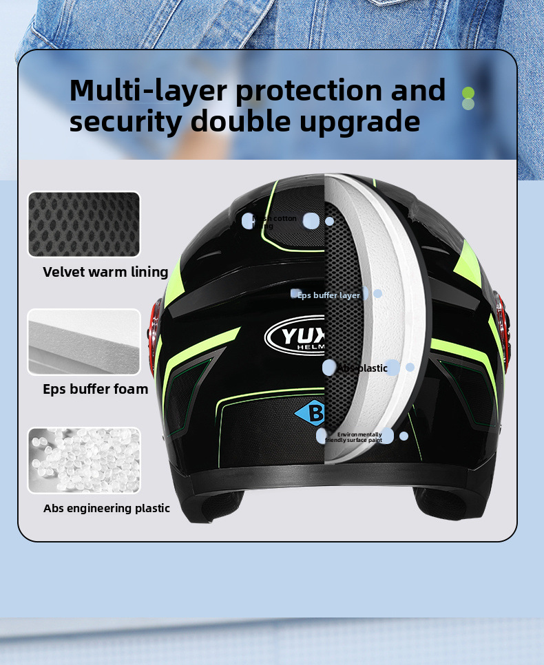 New National Standard Electric Vehicle Women's Four Season Universal Winter Anti Fog And Warm Half Helmet, Men's Double_autovado.com