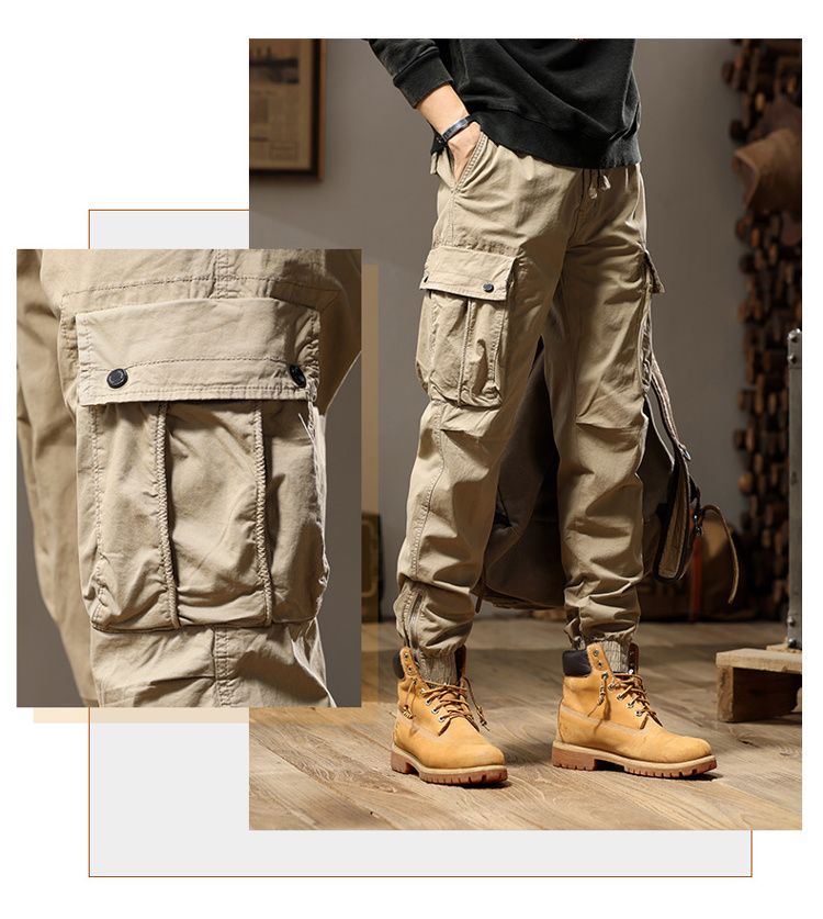 Japanese retro design overalls trousers casual trousers men's 2024 new versatile simple high street fashion loose_autovado.com
