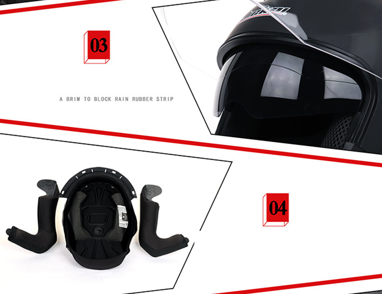 Double lens helmet Motorcycle helmet Electric bike helmet commuter motorcycle helmet_autovado.com