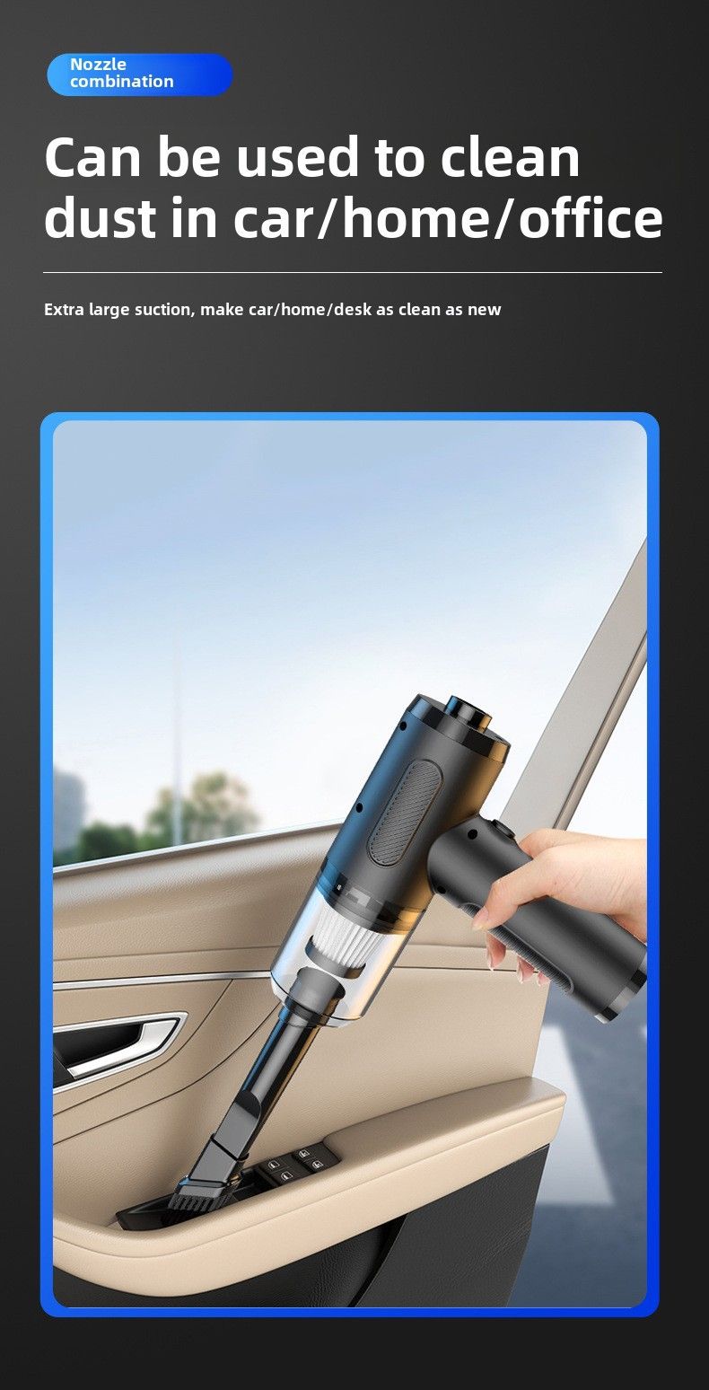 New car dust blower blowing and suction integrated handheld high power 50000RPM household car wireless vacuum cleaner_autovado.com