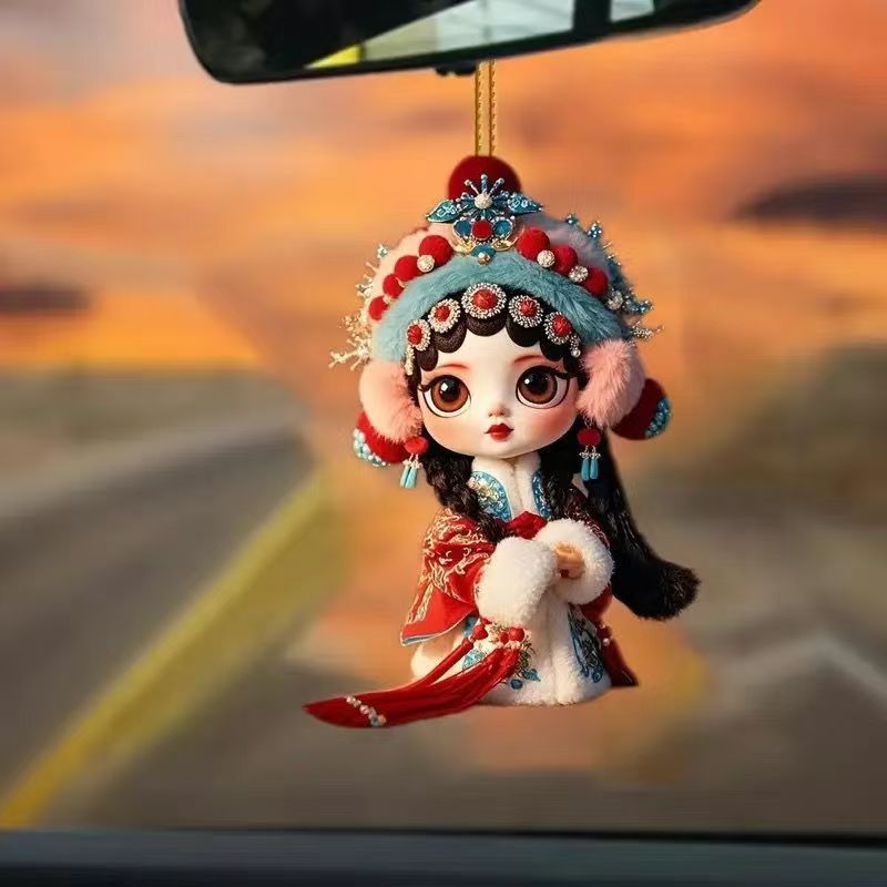Hua Dan Chinese Style Peking Acrylic Opera Character Hanging Decoration Drama Keychain National Trend Bag Pendant_autovado.com