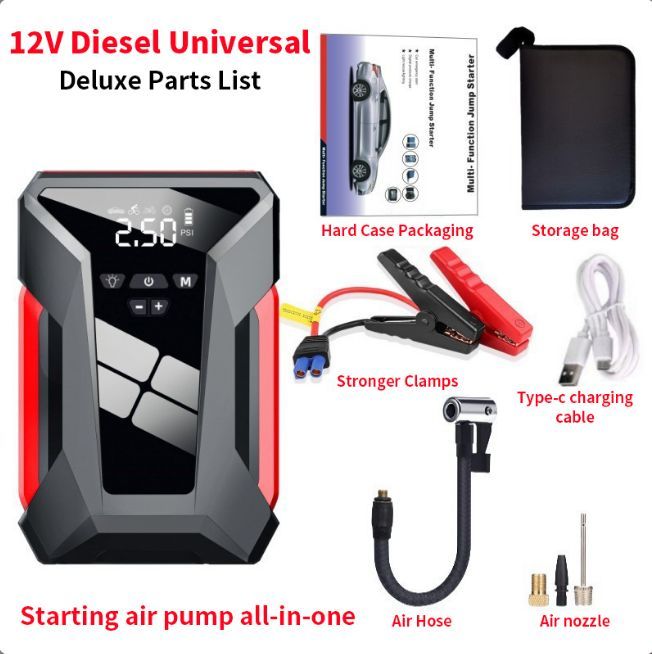 Cheap Portable Jumper Emergency Jump High Tire Air Pump Starter Booster Battery Charger Start Car Mobile Power Bank_autovado.com