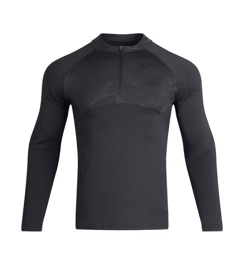 Men's Clothing Long-Sleeved T-Shirt Men's Sports Outdoor Tops Quick-Drying Breathable Running Fitness Training Suit Half-Zip Stand Collar_autovado.com