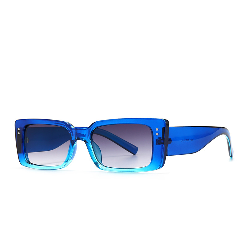 new modern retro square frame narrow rivet sunglasses INS style street photography big-name sunglasses 321_autovado.com