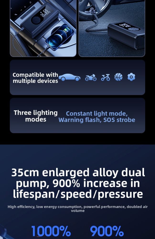 ZHINANCHE.| Inflator & Emergency Power Starter For Car Batteries_autovado.com