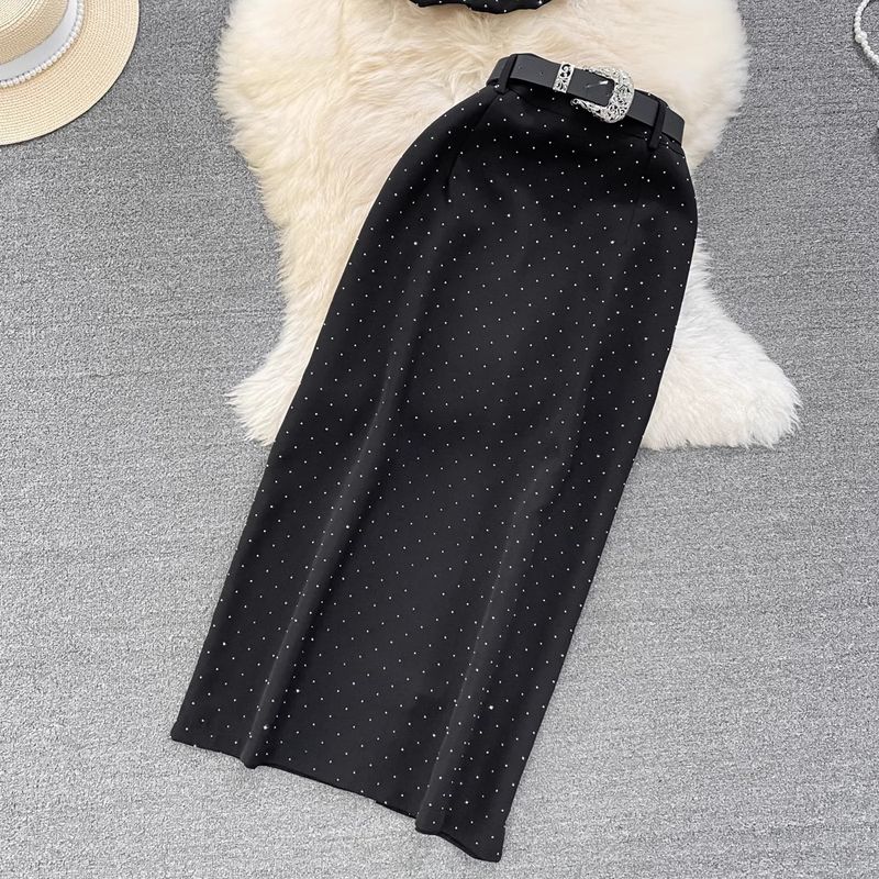 Women's Clothing light mature style, bubble short sleeves, single breasted, polka dot chiffon shirt, two piece suit_autovado.com