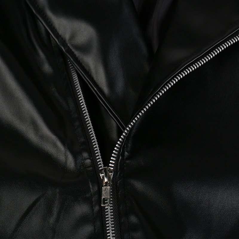 Men's autumn and winter new leather jacket with fashionable lapel zipper motorcycle leather jacket_autovado.com