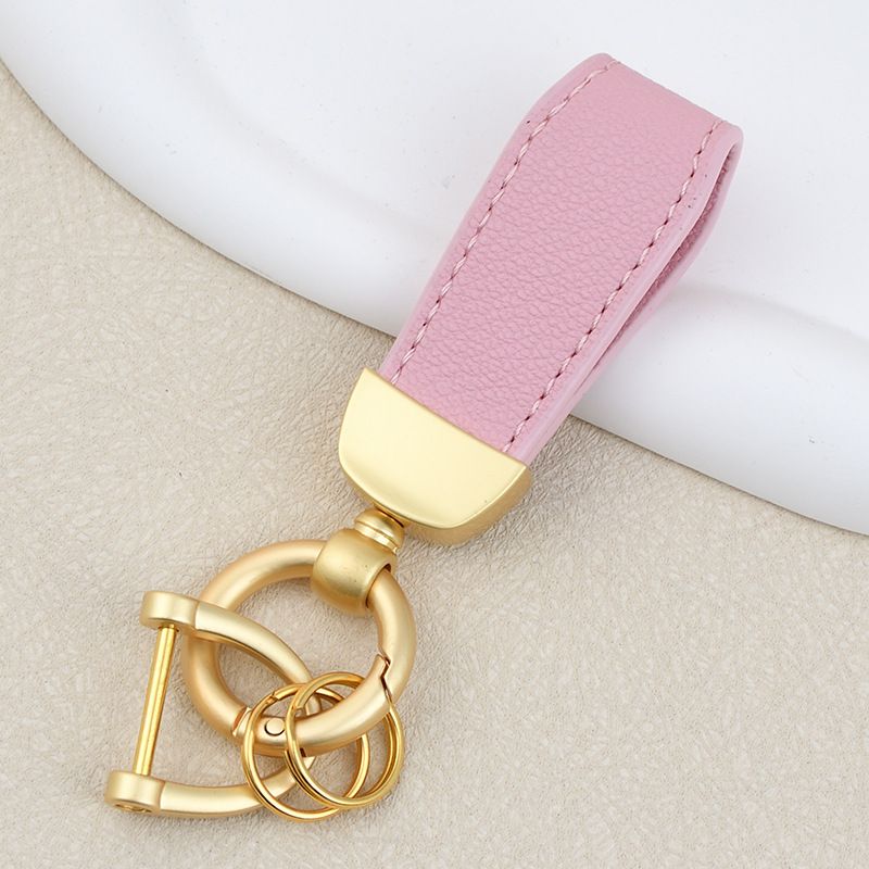 Men's Car Leather Keychain Candy Color Couple Key Pendant Sheep Pattern Bracelet Genuine Leather DIY Bag Pendant_autovado.com