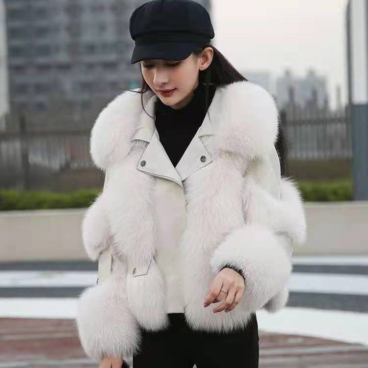 Women's Clothing fox fur quilted casual style fur coat loose high quality_autovado.com