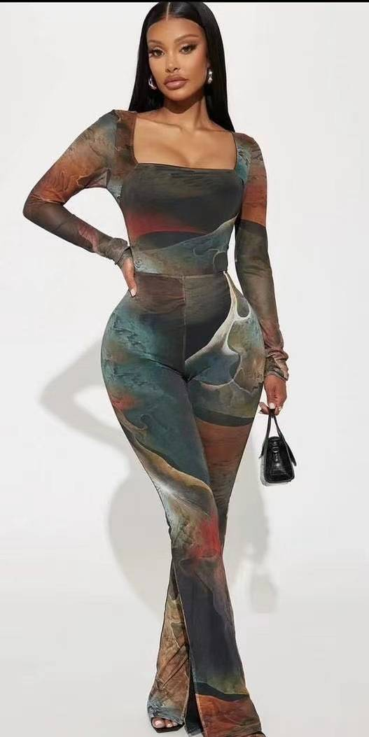 New four-season wearable sexy long-style mesh jumpsuit_autovado.com