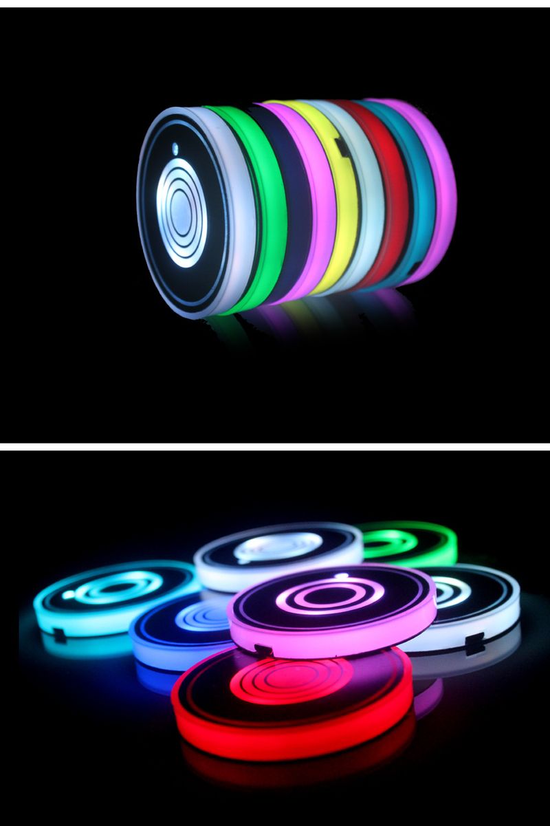 Hot selling New CE certified FCC car ambient light seven color luminous water cup mat_autovado.com