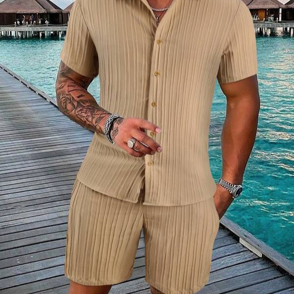 Men's Clothing Polo Casual Loose Short-sleeved Shorts Sports Suit_autovado.com