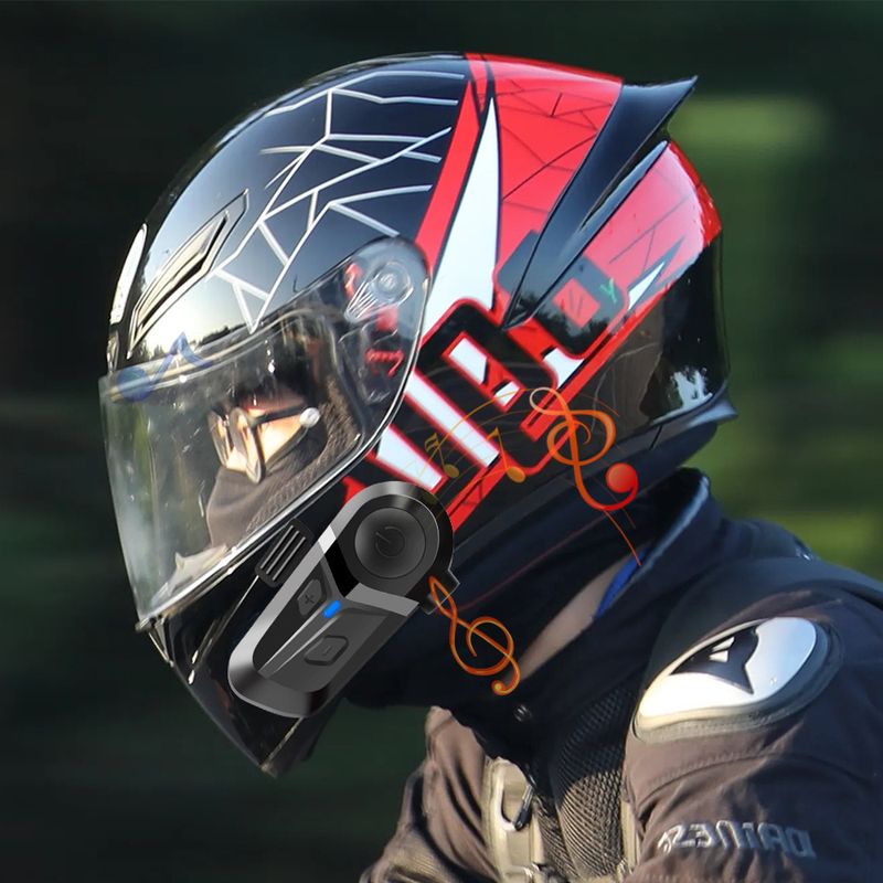 Full Face Hard Wheat Motorcycle Bluetooth Helmet Headset_autovado.com