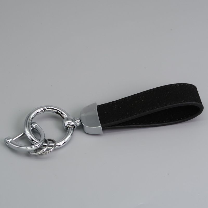 Microfiber Flip Fur Keychain Leather Car Key Chain_autovado.com