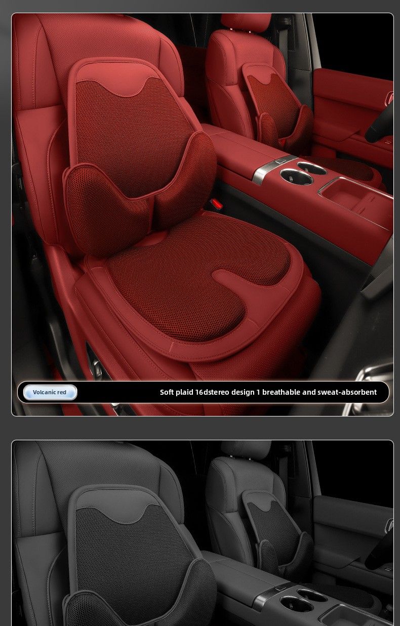 Comfortable Non-slip Universal Car Cover Ventilation Ice Silk Four Seasons Breathable Seat Cushion Waist Support_autovado.com