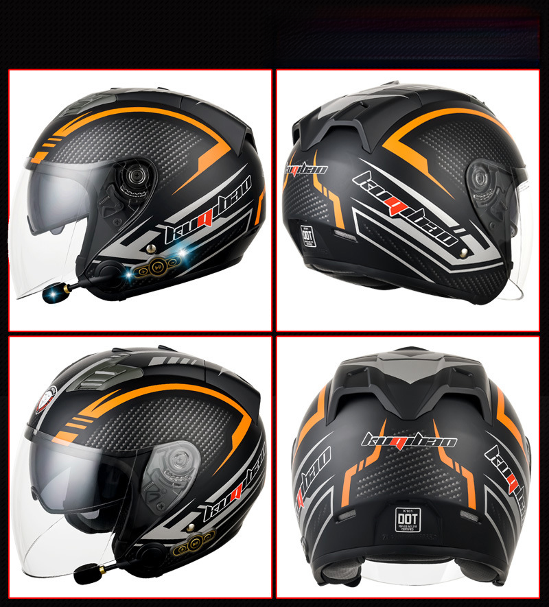 CoolQee Electric Motorcycle Bluetooth Men's Smart Helmet 3000mAh Long Battery Life_autovado.com
