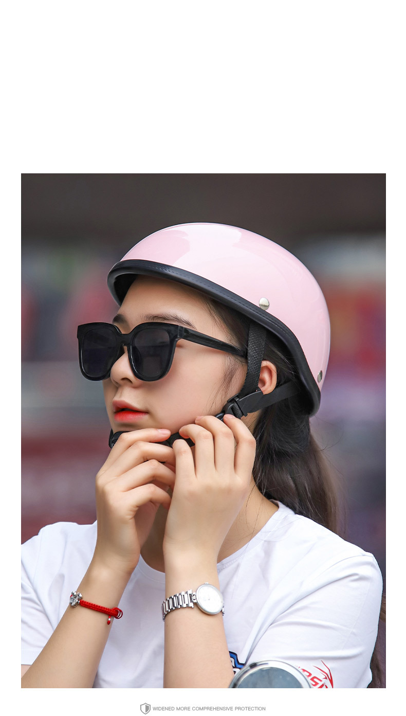 melon scoop helmet leather helmet knight summer helmet bicycle retro helmet men's half helmet summer riding helmet_autovado.com