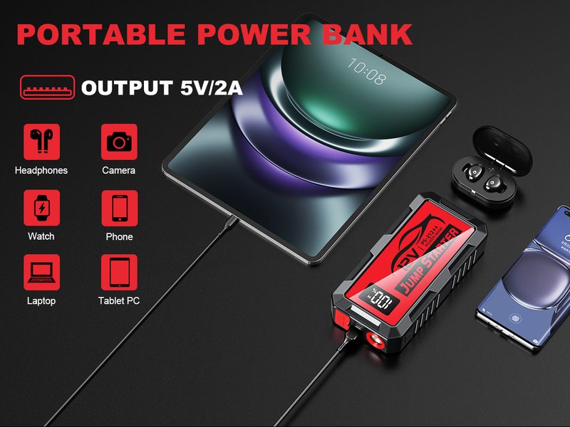 Hot-Selling Emergency Jump Starter Power Bank 12V 6000A Large Capacity Car Battery Ignition Tool_autovado.com